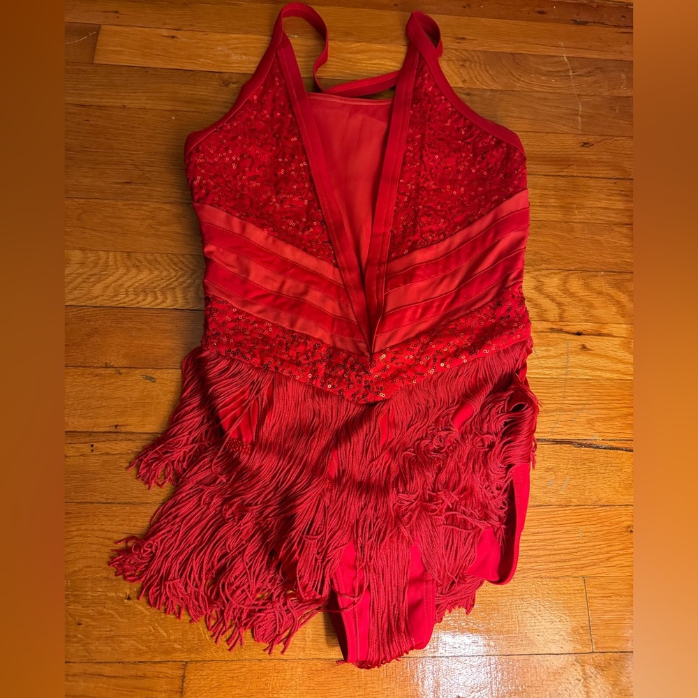 Red Fringe Dance Costume